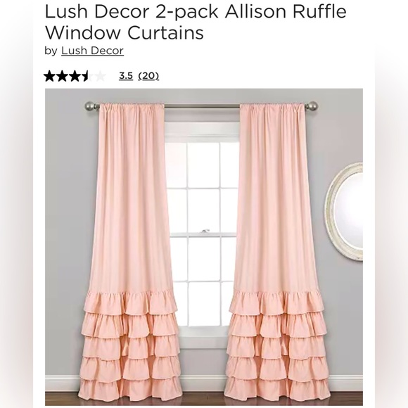 Lush Decor Other Blushpink Ruffle Curtain Panel Set Poshmark